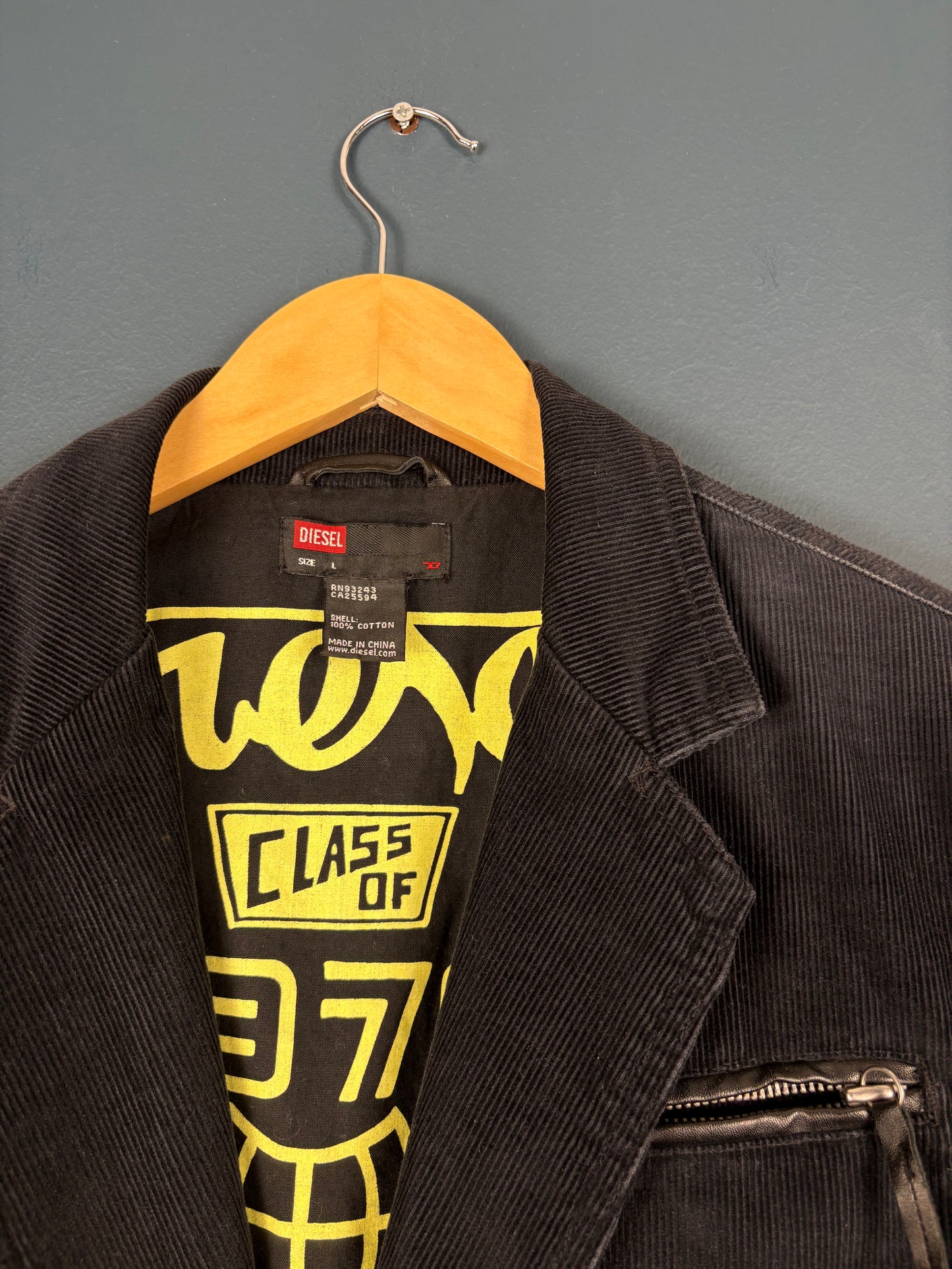 Vintage Diesel Industry Black Corduroy Blazer Jacket (L)