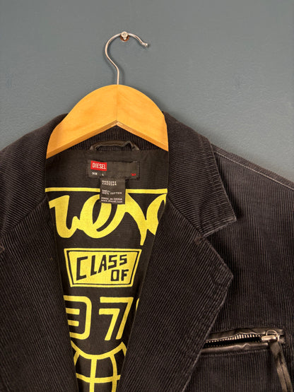 Vintage Diesel Industry Black Corduroy Blazer Jacket (L)