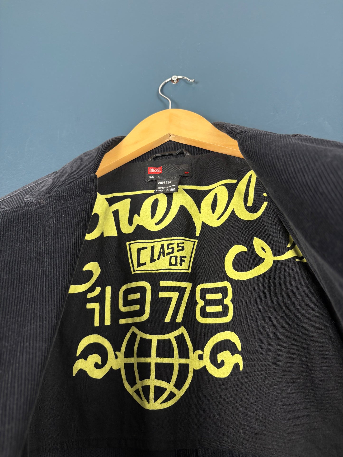 Vintage Diesel Industry Black Corduroy Blazer Jacket (L)