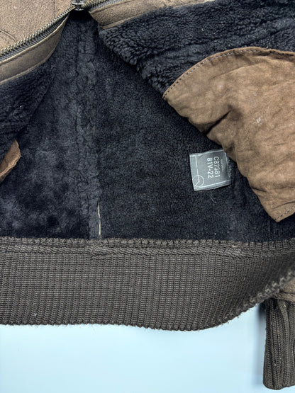 Vintage 1990s Sheepskin Double Zip Leather Flight Jacket (women's L)