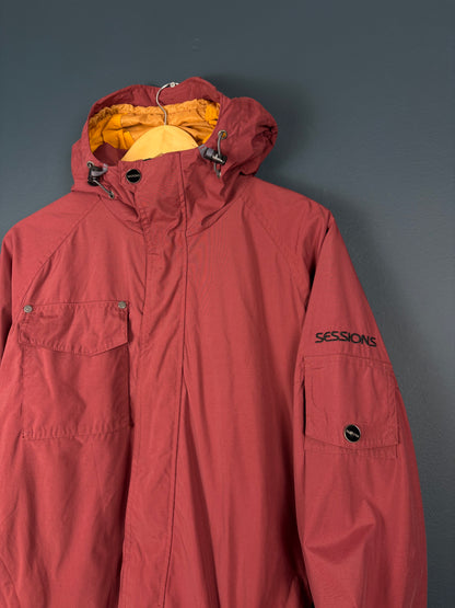 Vintage 90s Sessions Burgundy Technical Snowboard Jacket (S)
