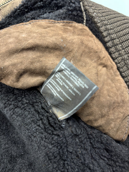 Vintage 1990s Sheepskin Double Zip Leather Flight Jacket (women's L)