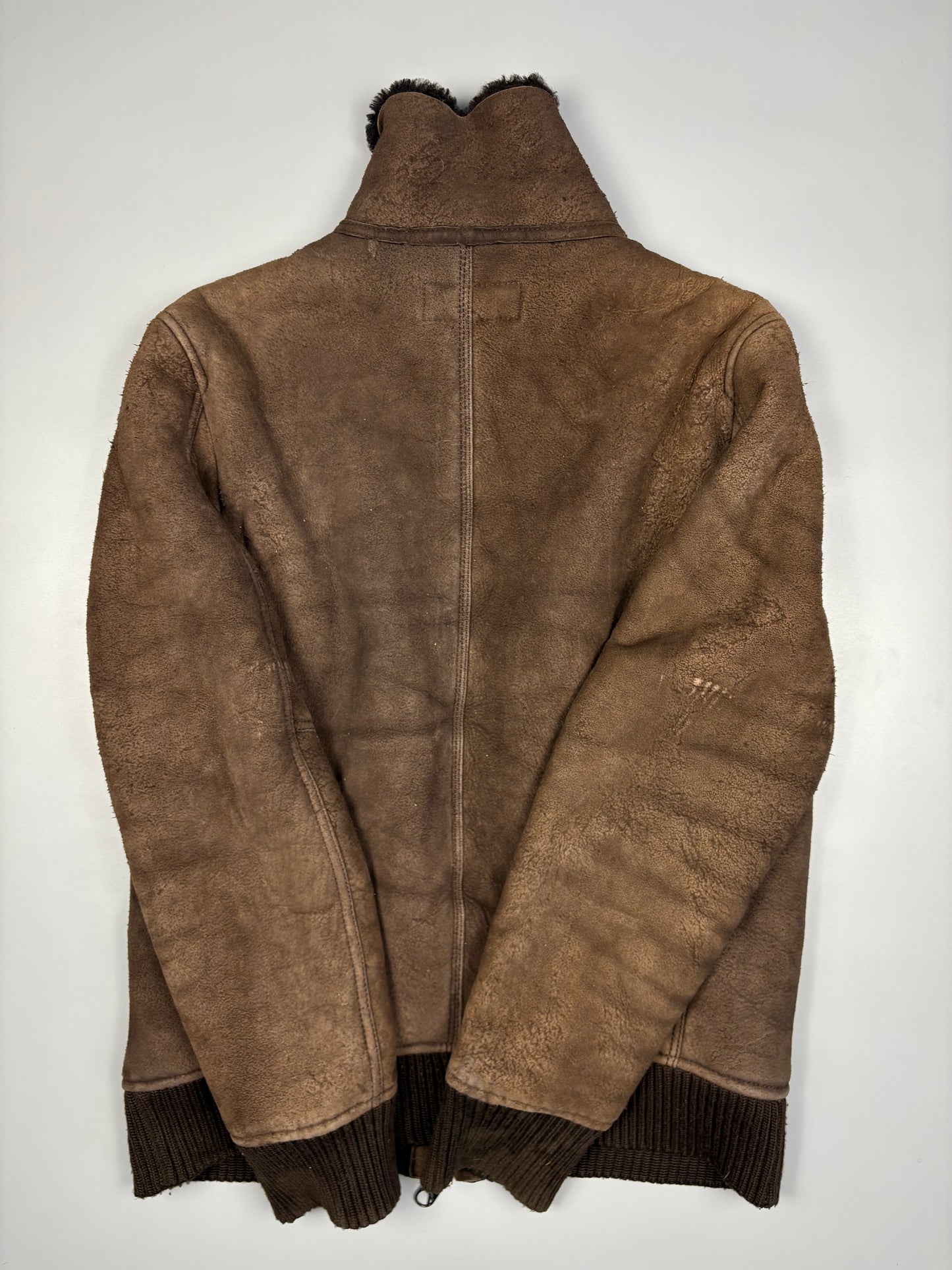 Vintage 1990s Sheepskin Double Zip Leather Flight Jacket (women's L)