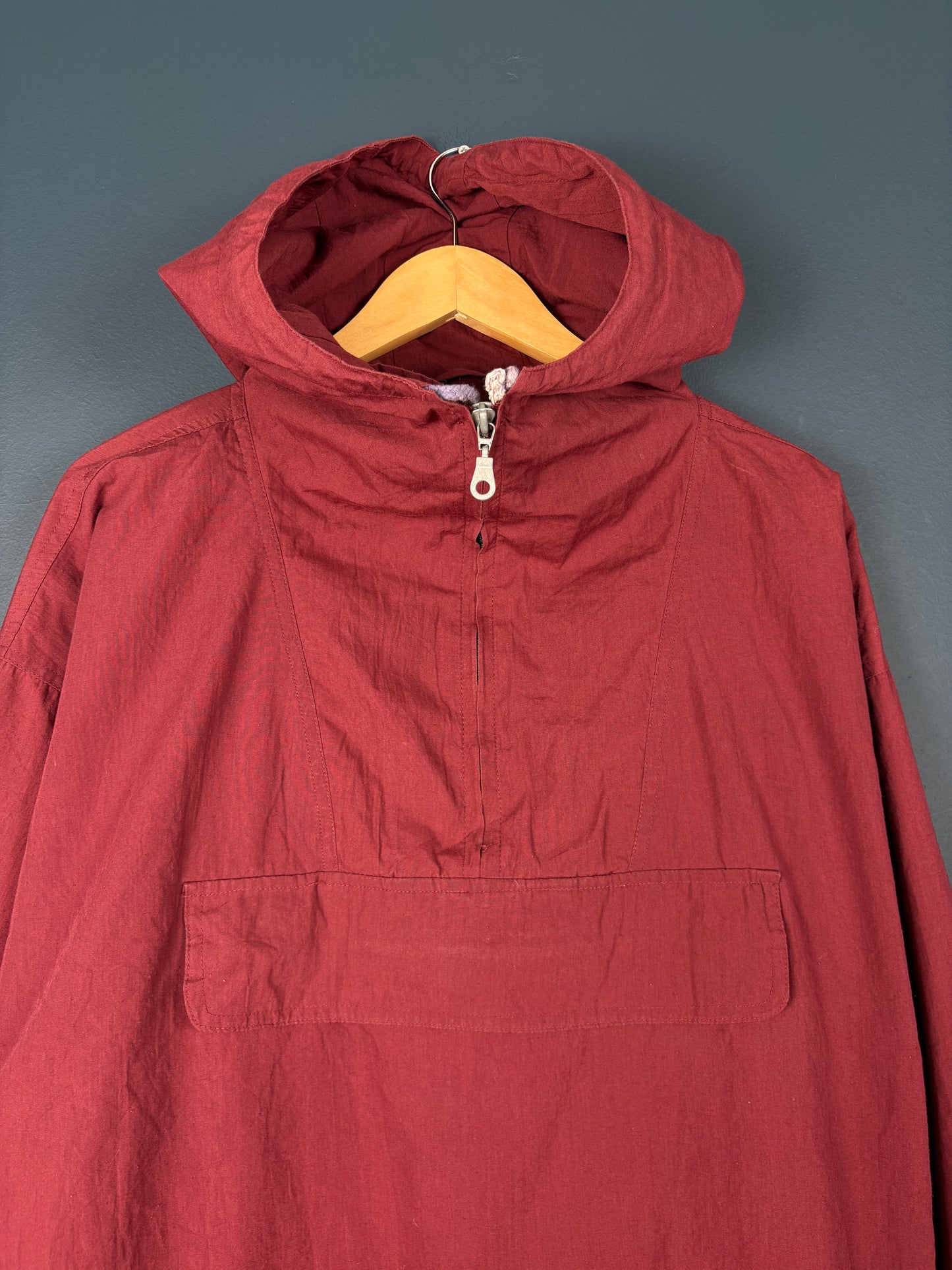 Vintage 80s European Burgundy Smock Jacket (M)