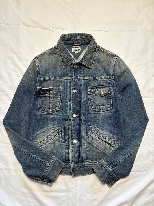 Vintage Tommy Hilfiger Double Pleated Denim Jacket (S)