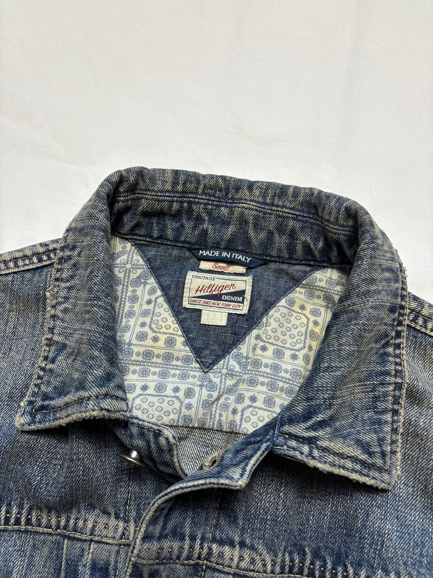 Vintage Tommy Hilfiger Double Pleated Denim Jacket (S)