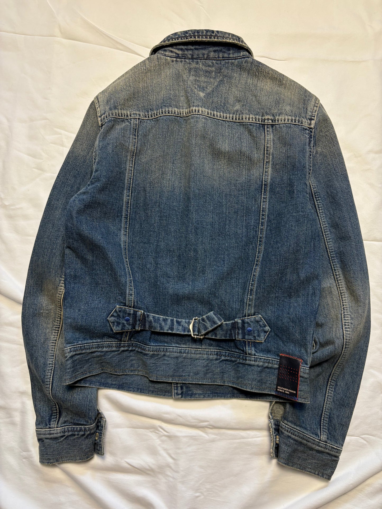 Vintage Tommy Hilfiger Double Pleated Denim Jacket (S)
