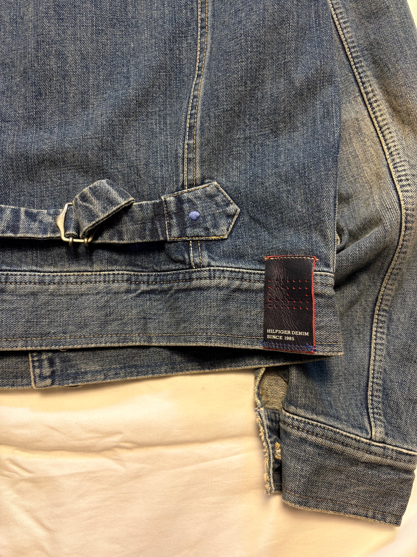 Vintage Tommy Hilfiger Double Pleated Denim Jacket (S)