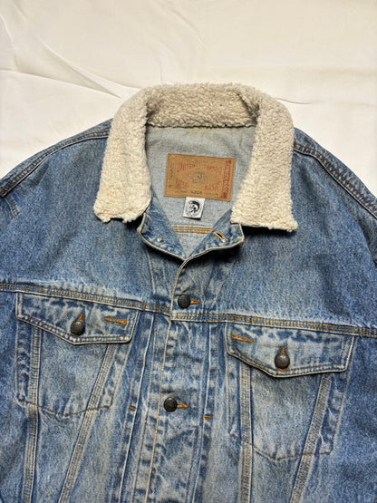 Vintage Diesel Sherpa Collar Denim Jacket (L)