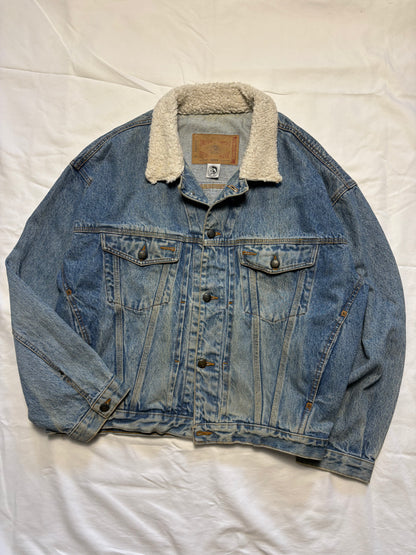 Vintage Diesel Sherpa Collar Denim Jacket (L)