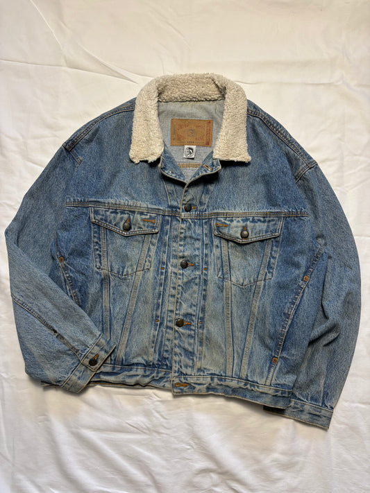 Vintage Diesel Sherpa Collar Denim Jacket (L)