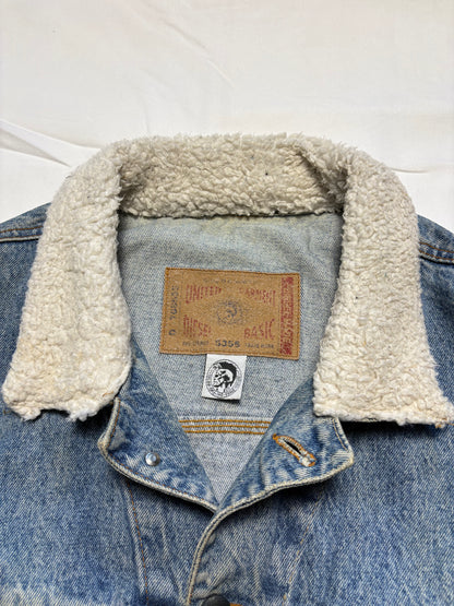 Vintage Diesel Sherpa Collar Denim Jacket (L)