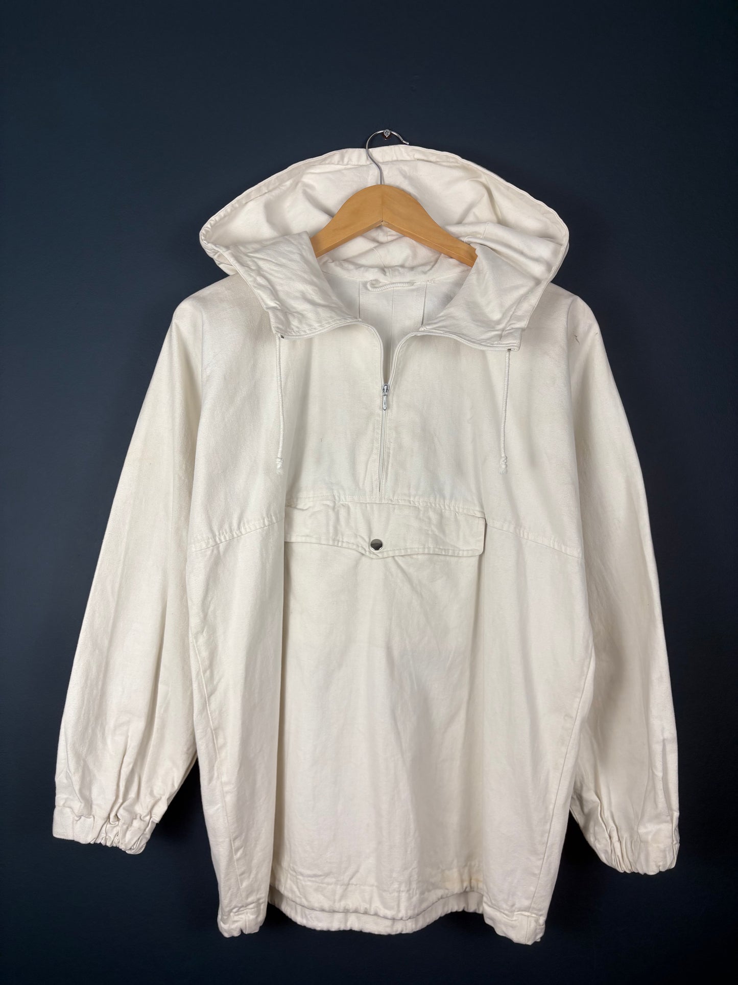 Vintage 80s European White Smock Jacket (S)