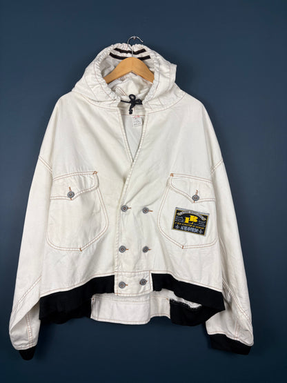 Vintage Asymmetrical Double Breasted Sailors Hood Jacket (L)