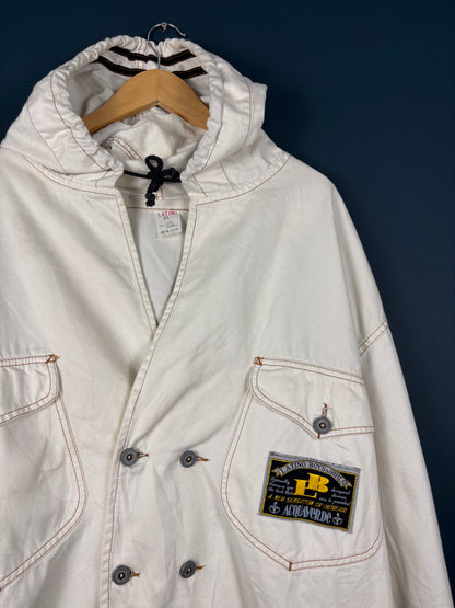 Vintage Asymmetrical Double Breasted Sailors Hood Jacket (L)
