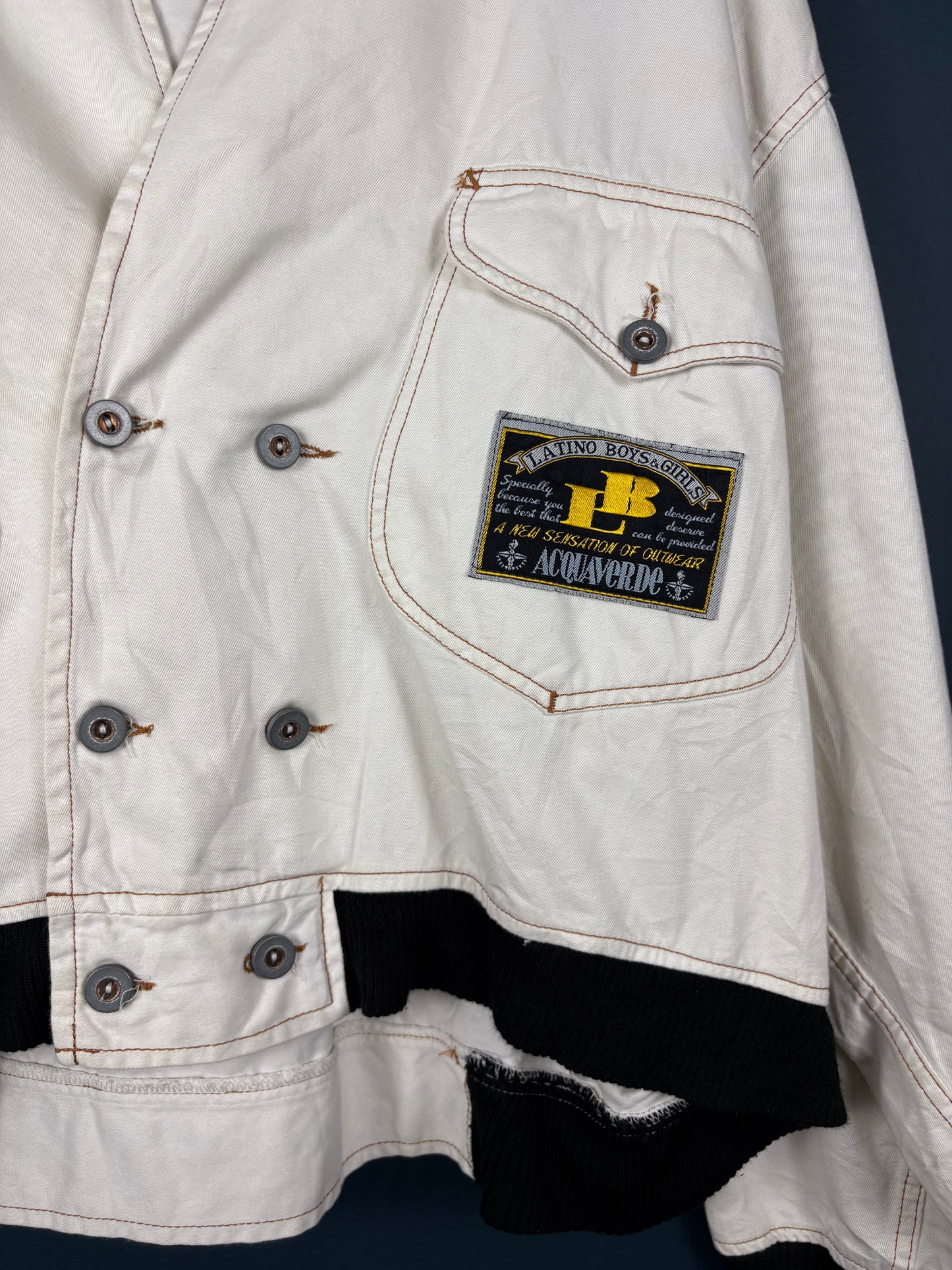 Vintage Asymmetrical Double Breasted Sailors Hood Jacket (L)