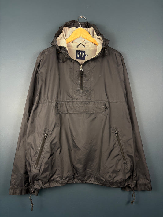 Vintage 90s GAP Black Quarter Zip Anorak Jacket (M)