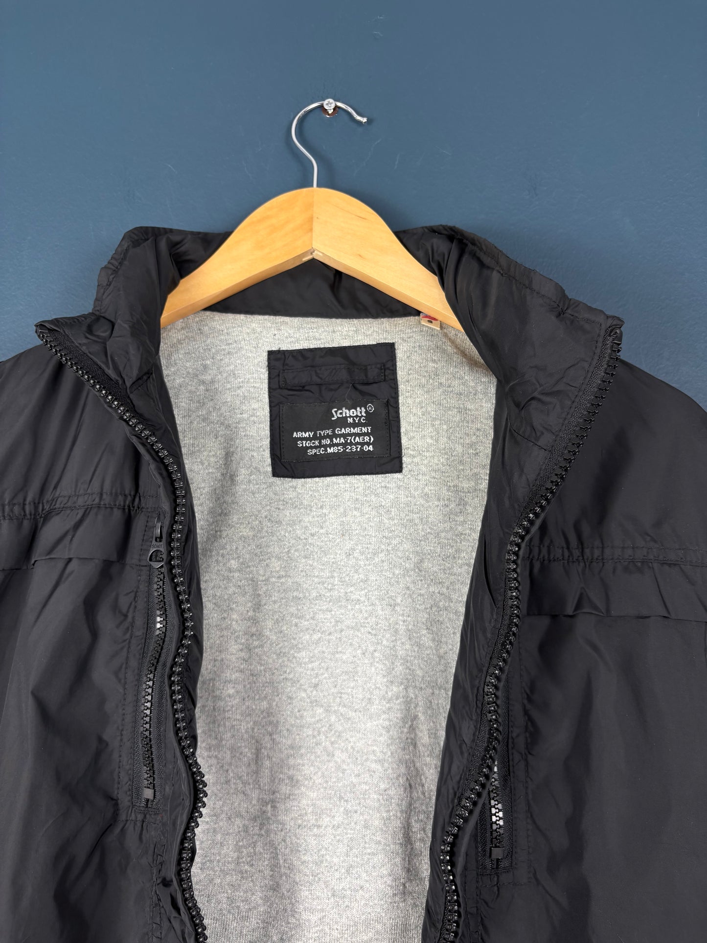 Vintage Schott NYC Scuba Ribbed Black Track Jacket (S)