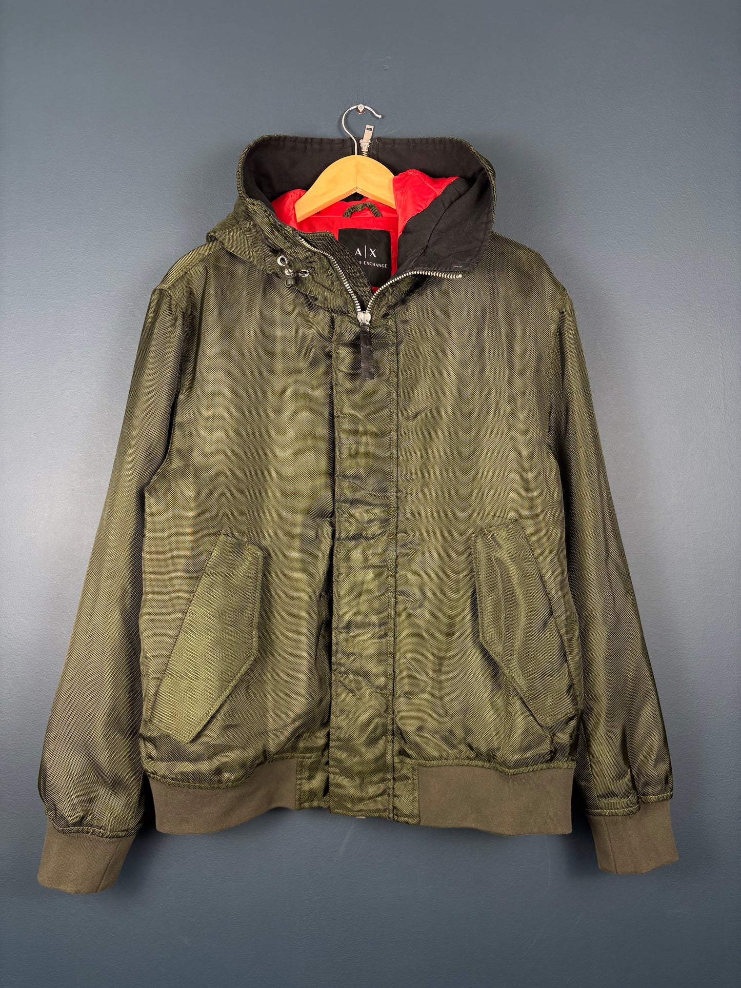 Vintage Armani Exchange Split Hood MA-1 Bomber Jacket (L)