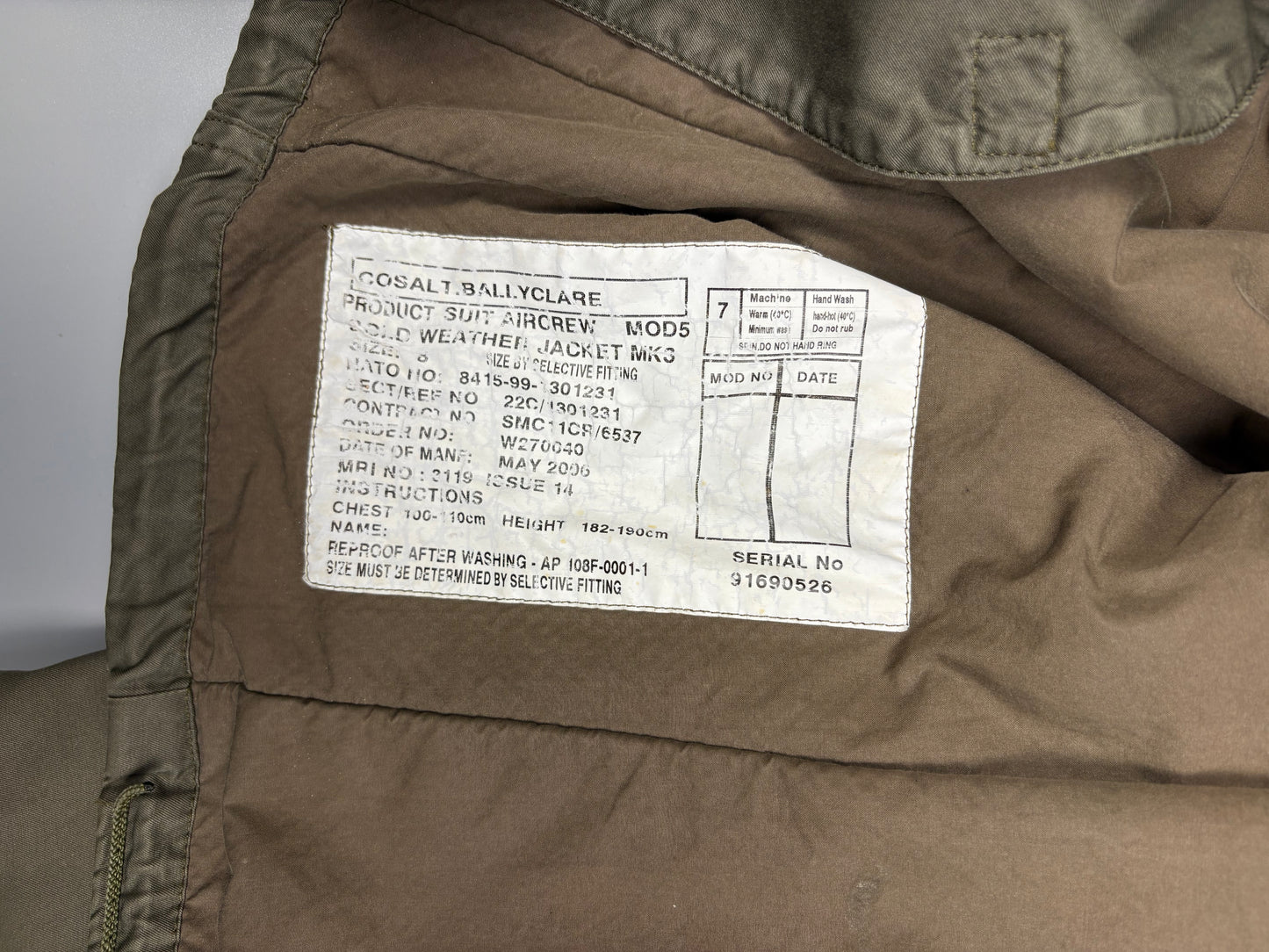 Vintage Royal Air Force MK3 Cold Weather Flying Jacket (L)