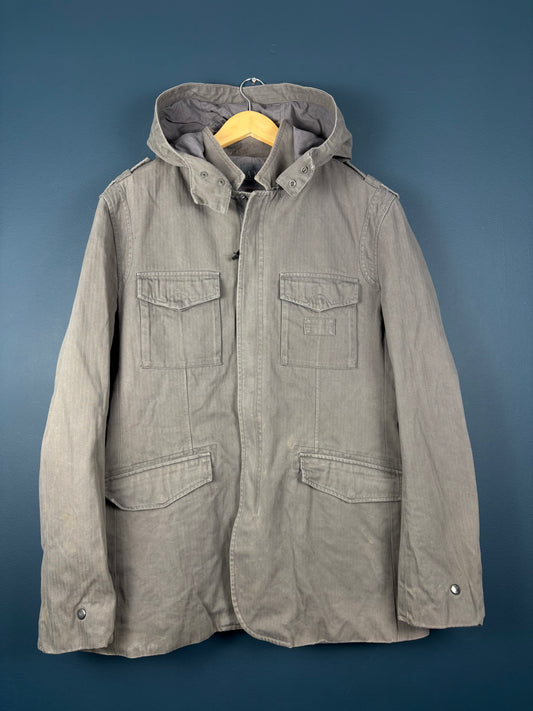 Vintage Armani Exchange Canvas Grey Workwear Jacket (XL)