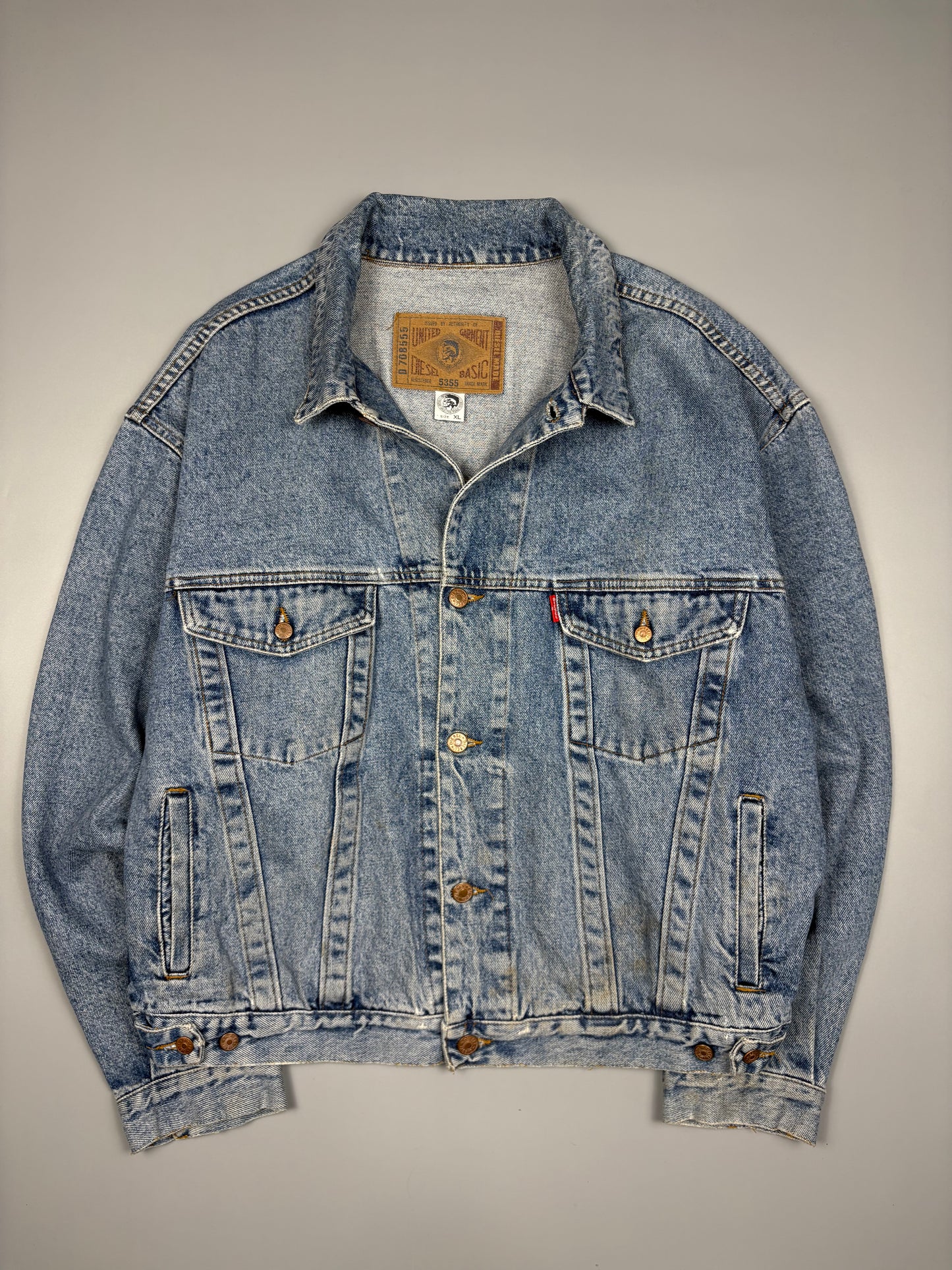 Vintage Diesel Industry Italian Made Denim Jacket (XL)