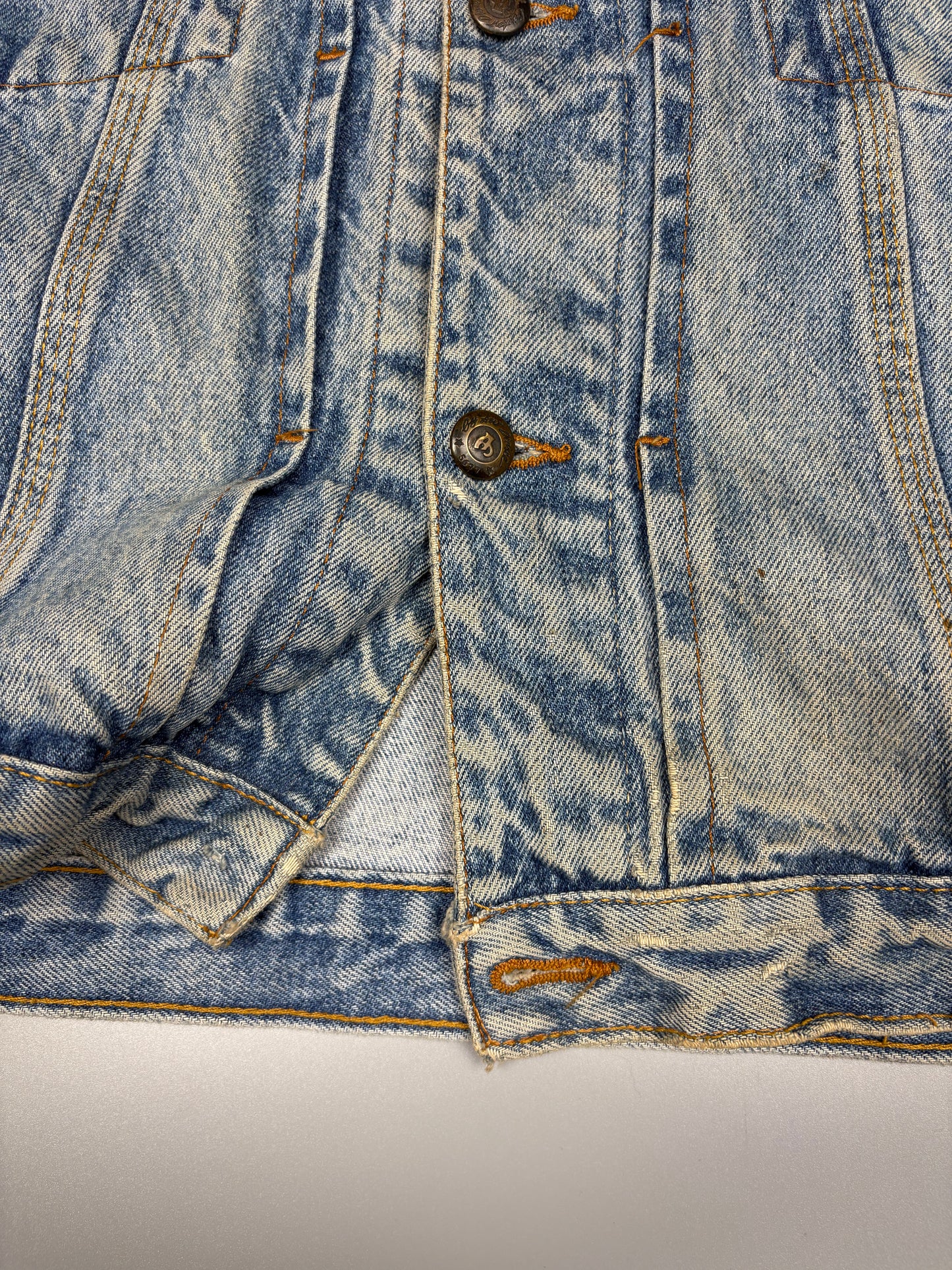 Vintage Diesel Industry Italian Made Fur Collar Denim Jacket (XL)