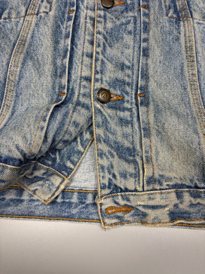 Vintage Diesel Industry Italian Made Fur Collar Denim Jacket (XL)