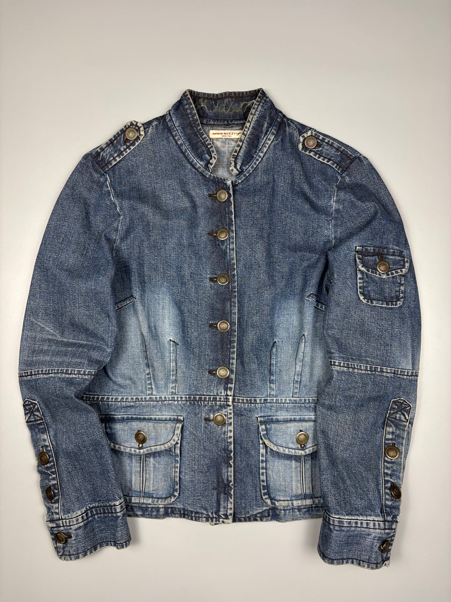 Miss Sixty 2000s Dark Denim Military Jacket (women's M)