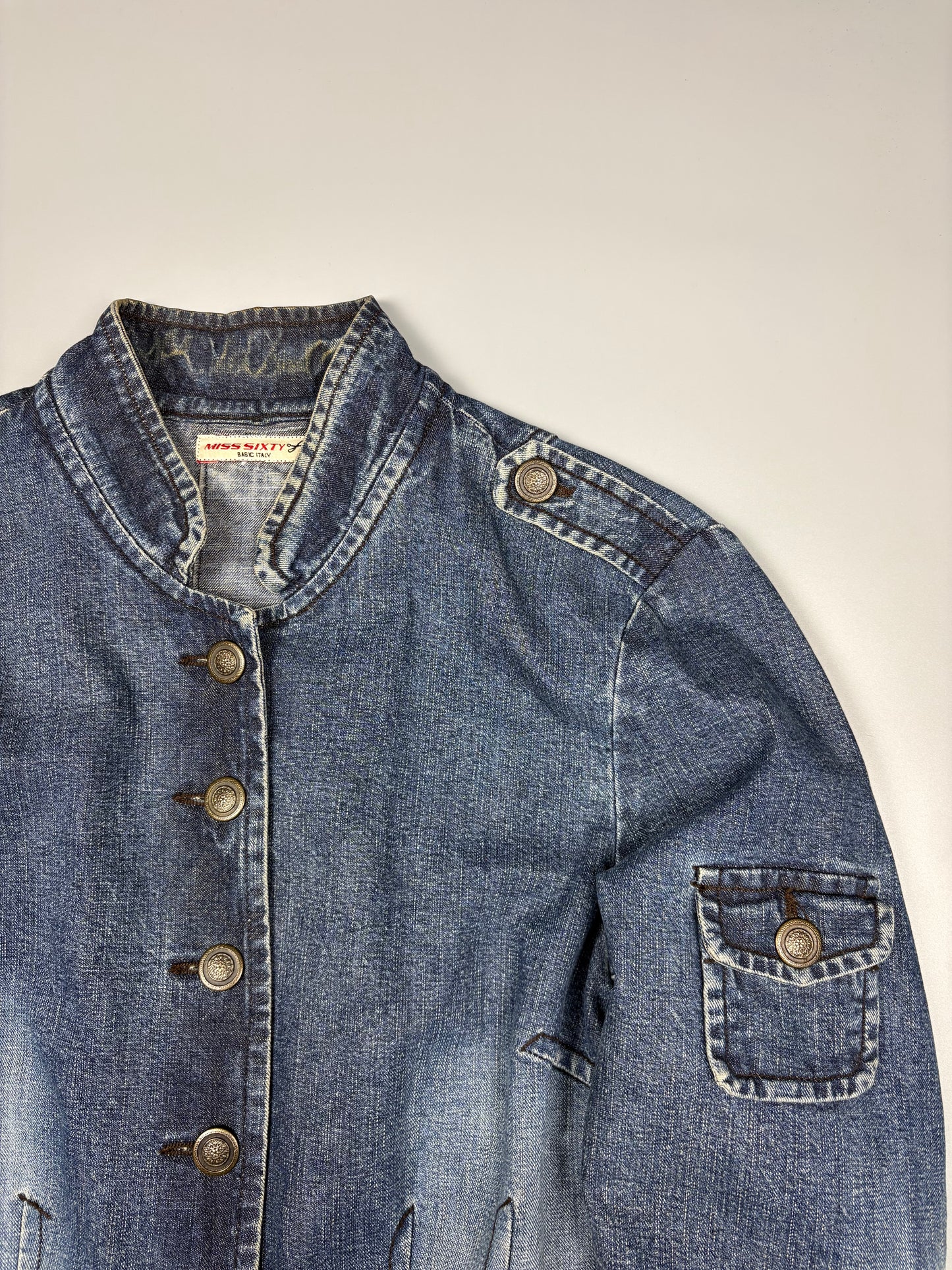 Miss Sixty 2000s Dark Denim Military Jacket (women's M)