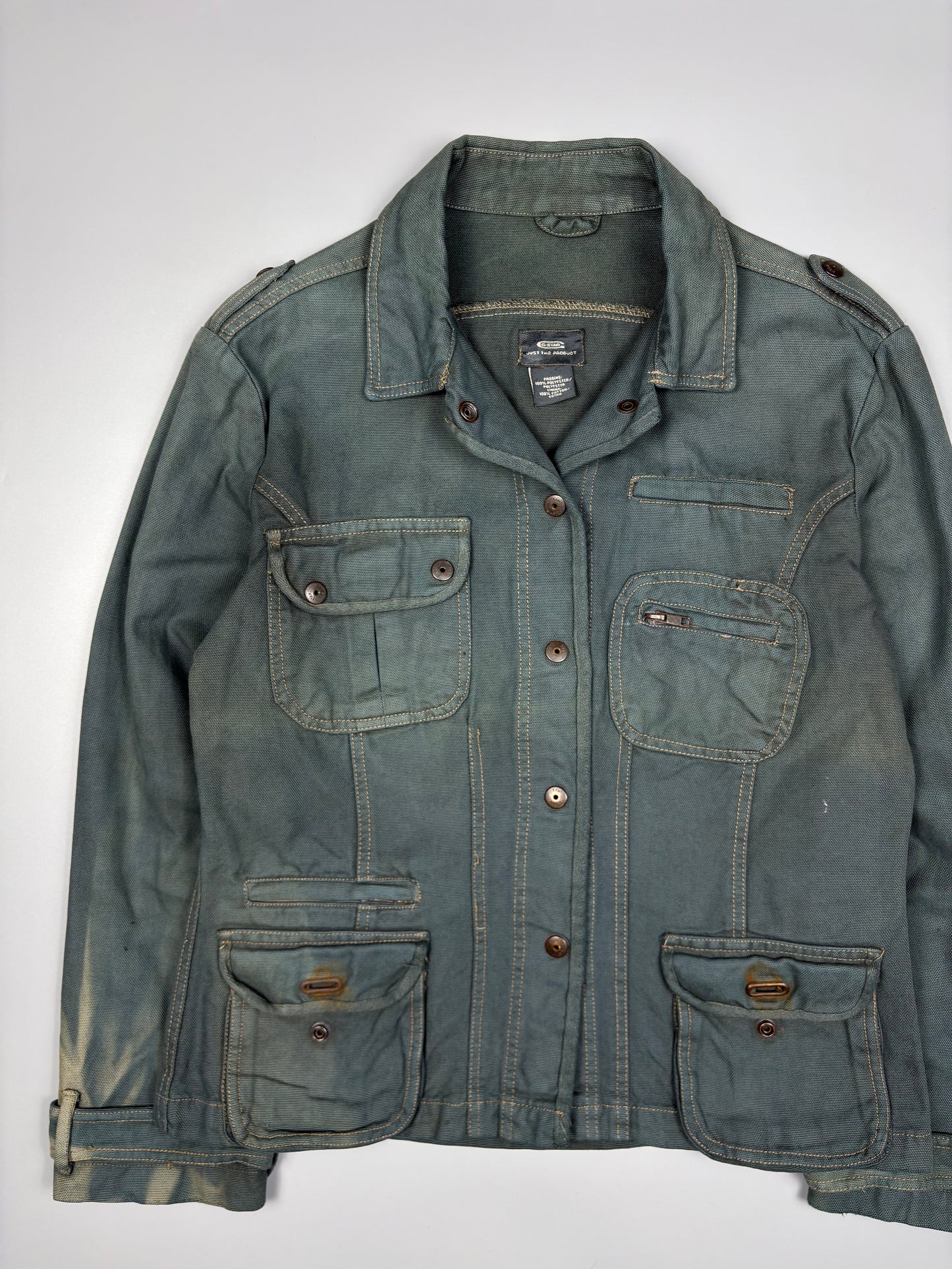 G-Star 2000s Petrol Green Canvas Trucker Jacket (women's S)