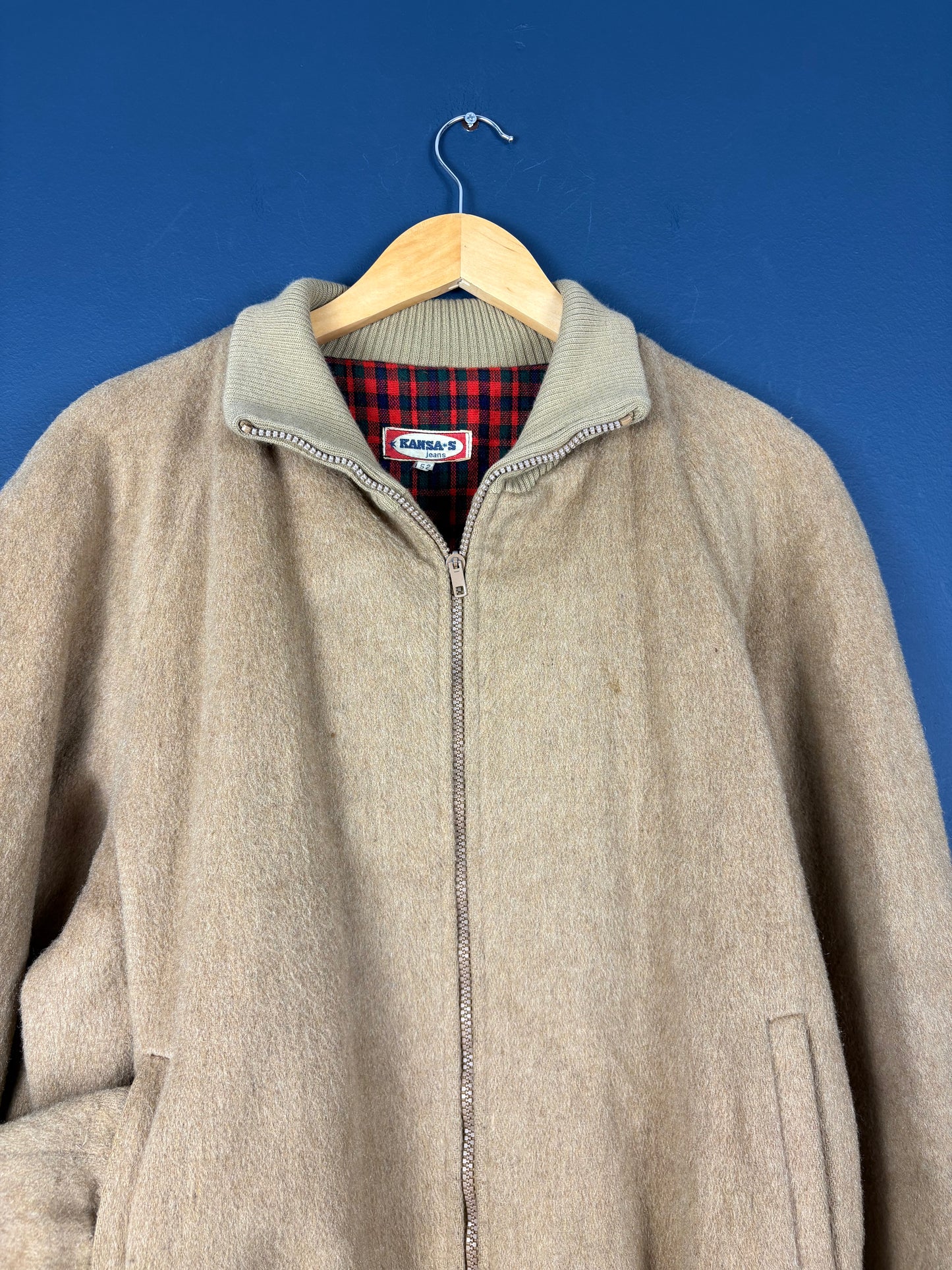 Vintage 80s Kansas Jeans Brush Cotton Plaid Lined Jacket (M)