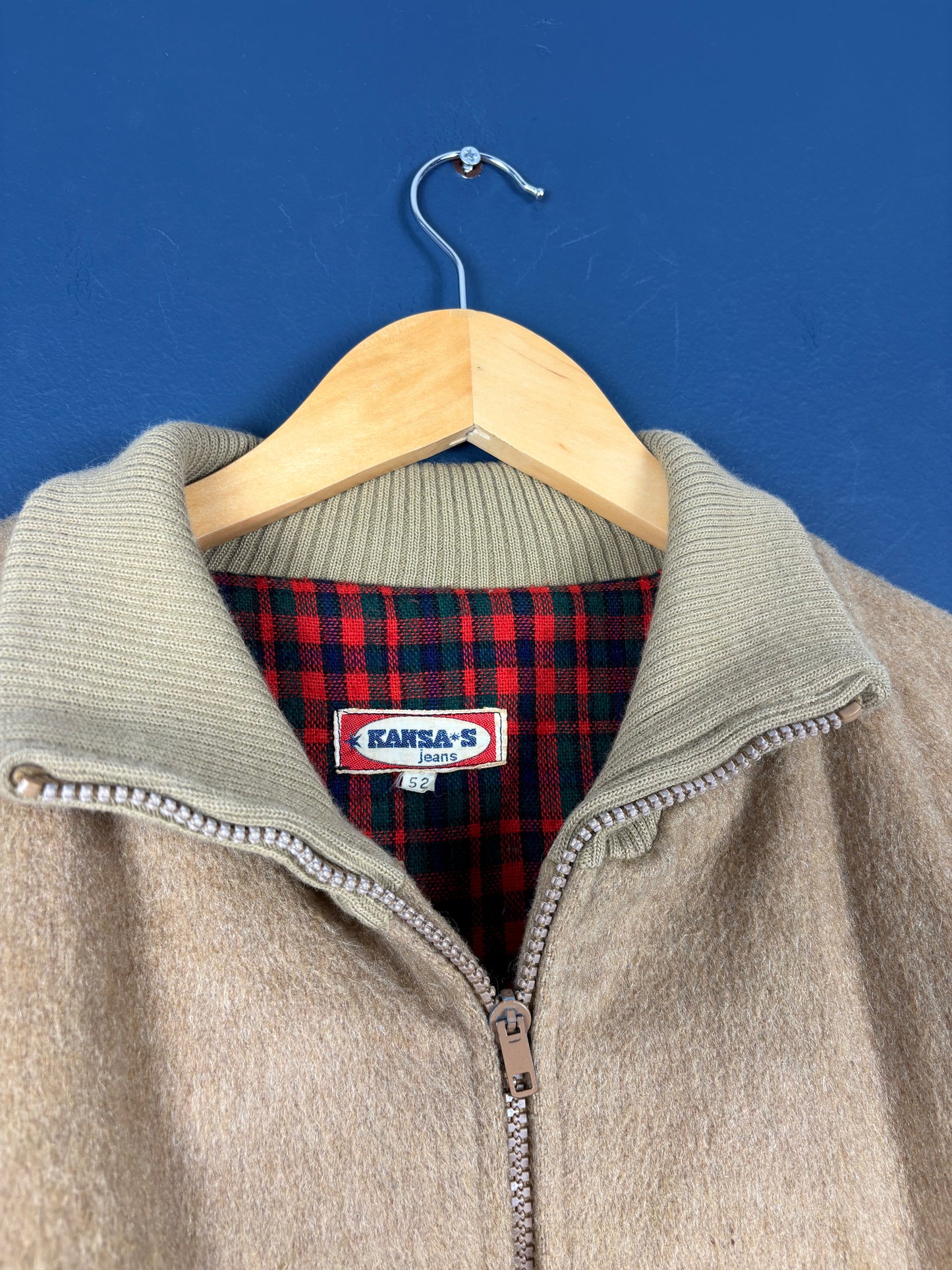 Vintage 80s Kansas Jeans Brush Cotton Plaid Lined Jacket (M)