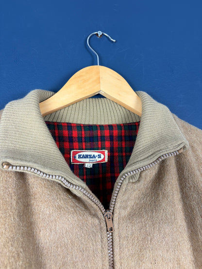 Vintage 80s Kansas Jeans Brush Cotton Plaid Lined Jacket (M)