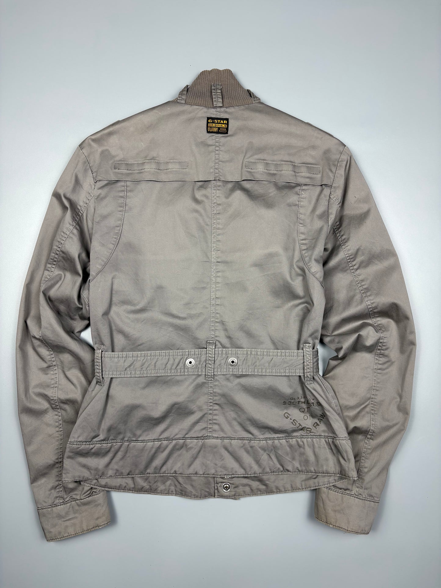 G-Star 2000s Slate Grey Belted Uitlity Jacket (women's L)