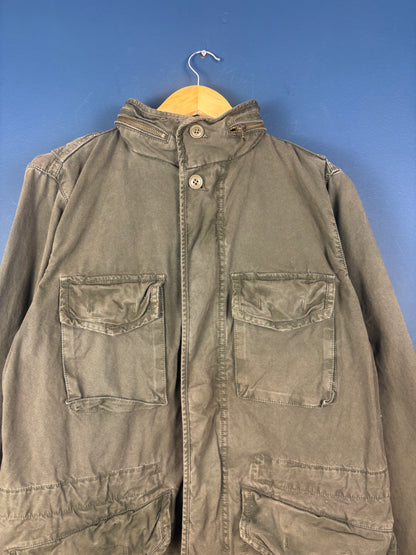 Vintage 90s GAP Olive Green Hooded Field Jacket (S)