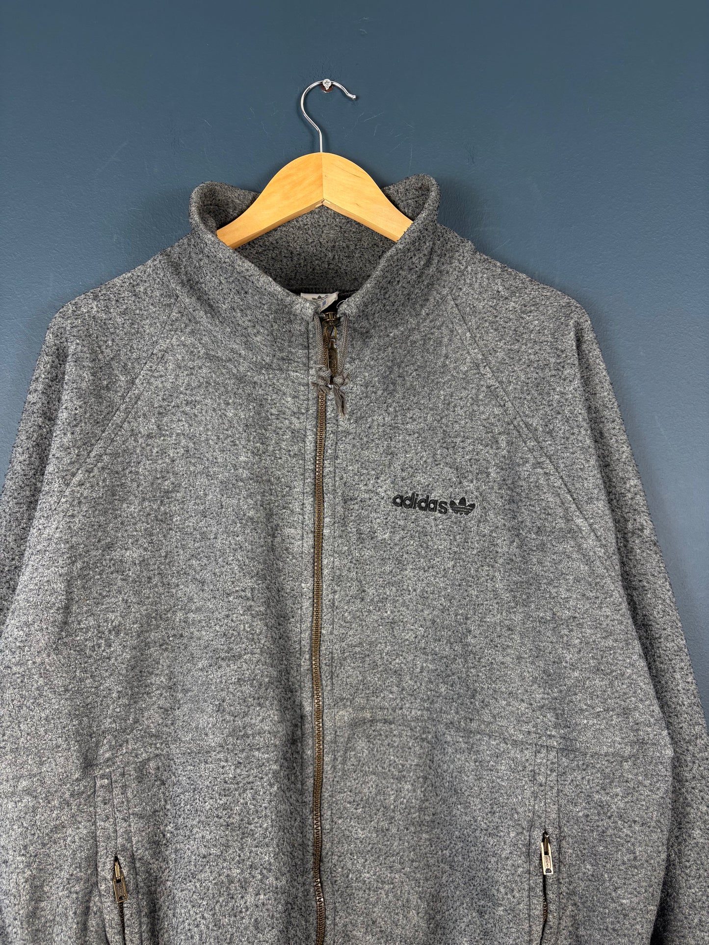 Vintage 90s Adidas British Made Grey Track Top (S)