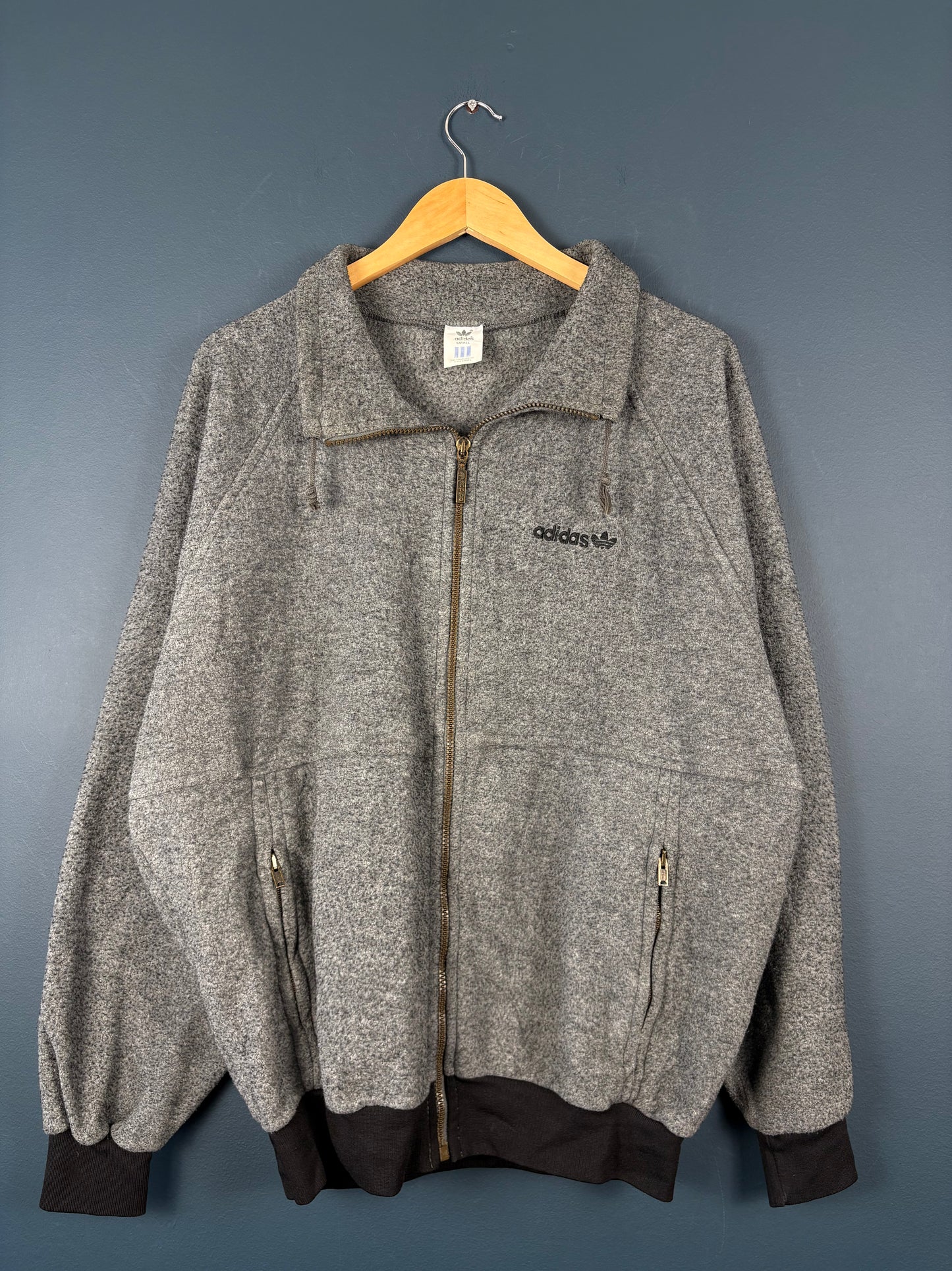 Vintage 90s Adidas British Made Grey Track Top (S)