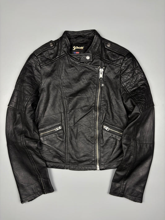 Vintage Schott NYC Black Motorcycle Leather Jacket (women's L)