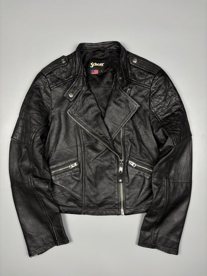 Vintage Schott NYC Black Motorcycle Leather Jacket (women's L)