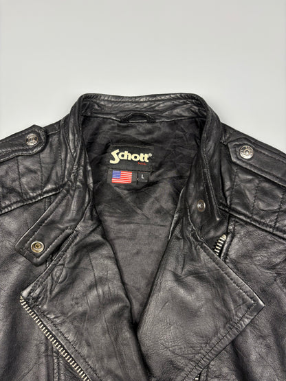 Vintage Schott NYC Black Motorcycle Leather Jacket (women's L)
