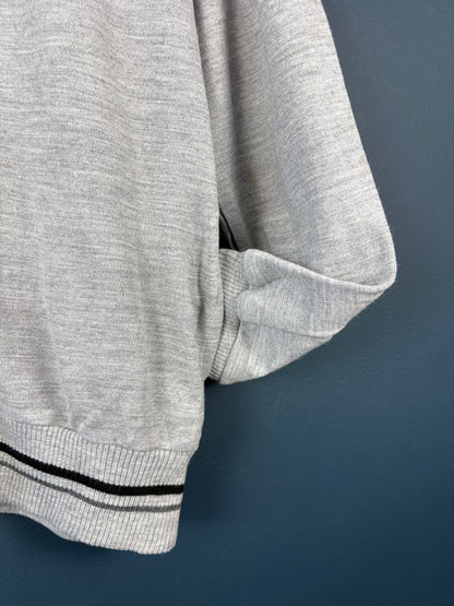 Vintage 80s Puma Original Marble Grey Cotton Track Top (L)
