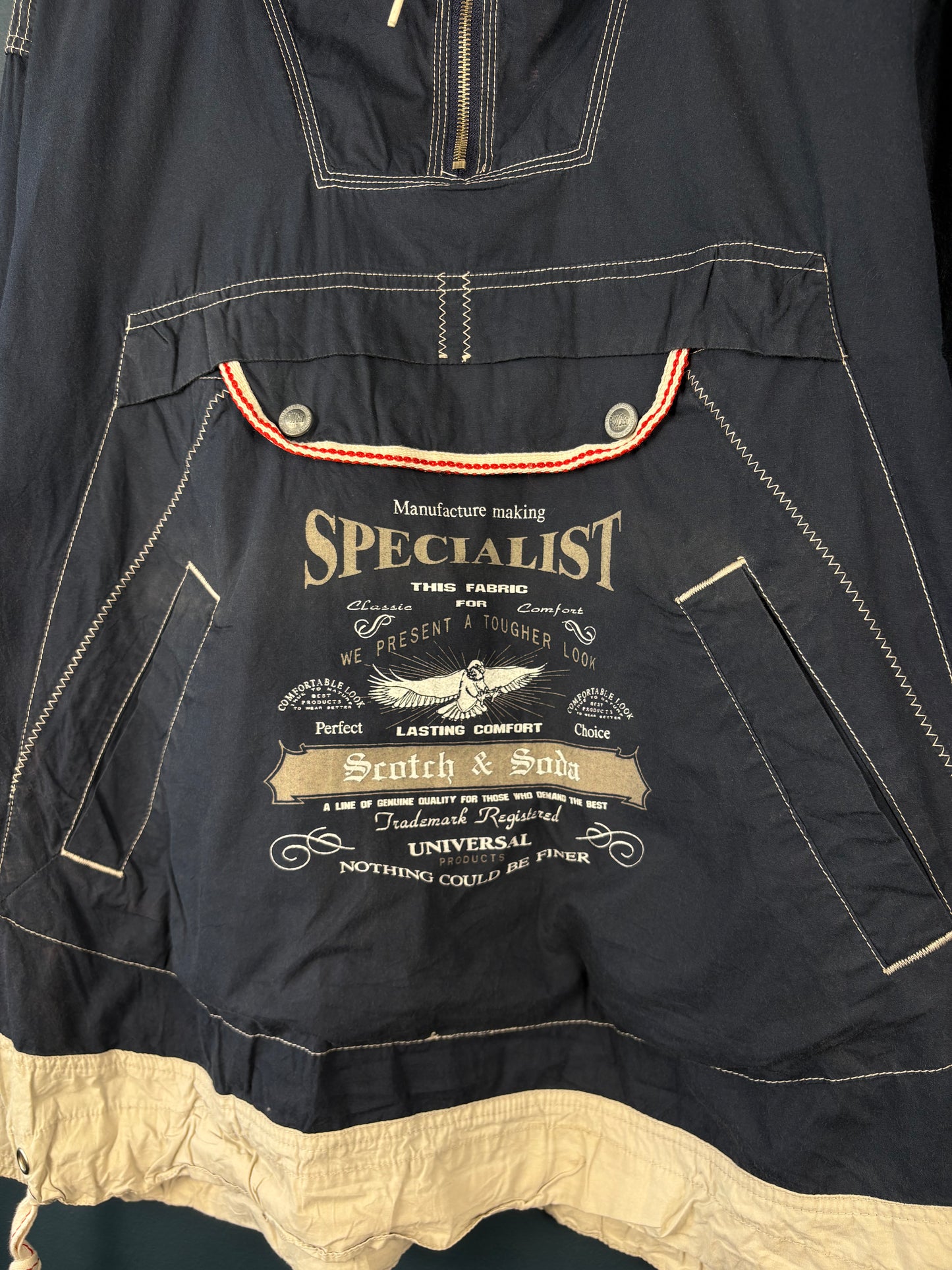 Vintage 90s Scotch & Soda Contrast Stitch Cotton Anorak Jacket (S)