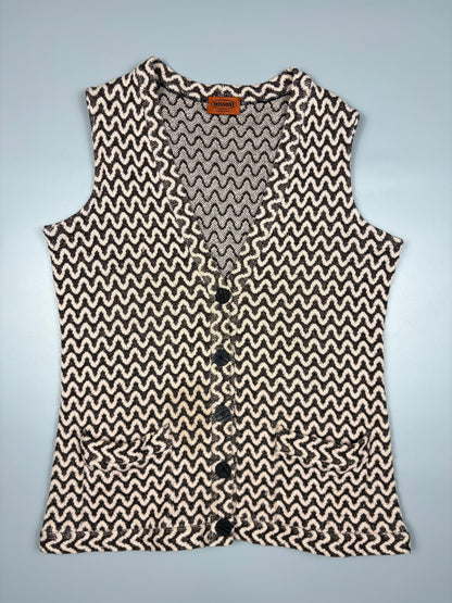 Vintage Missoni Italian Made Chevron Knit Cardigan (women's M)