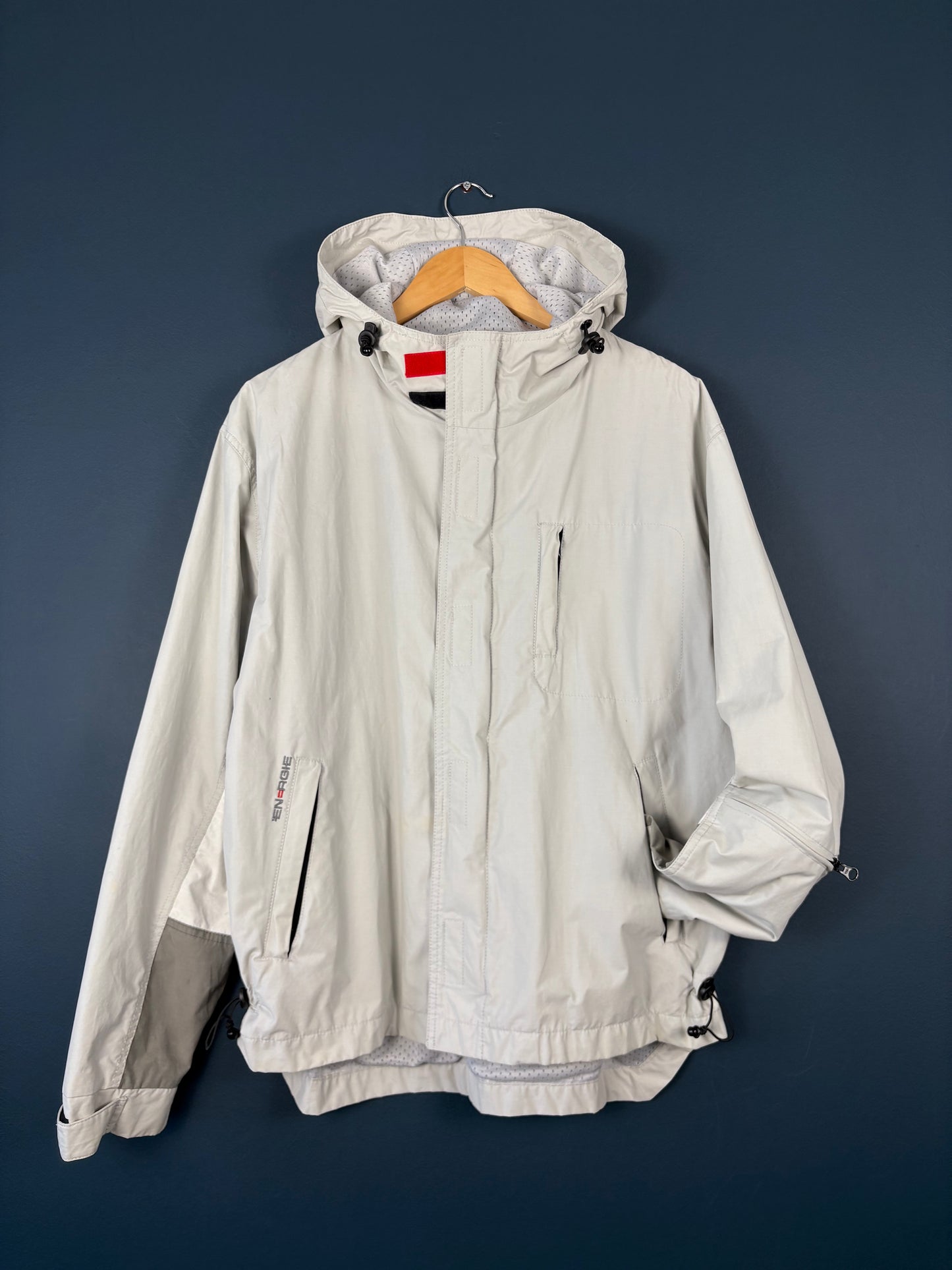 Vintage Energie Off White Two Tone Technical Rain Jacket (L)