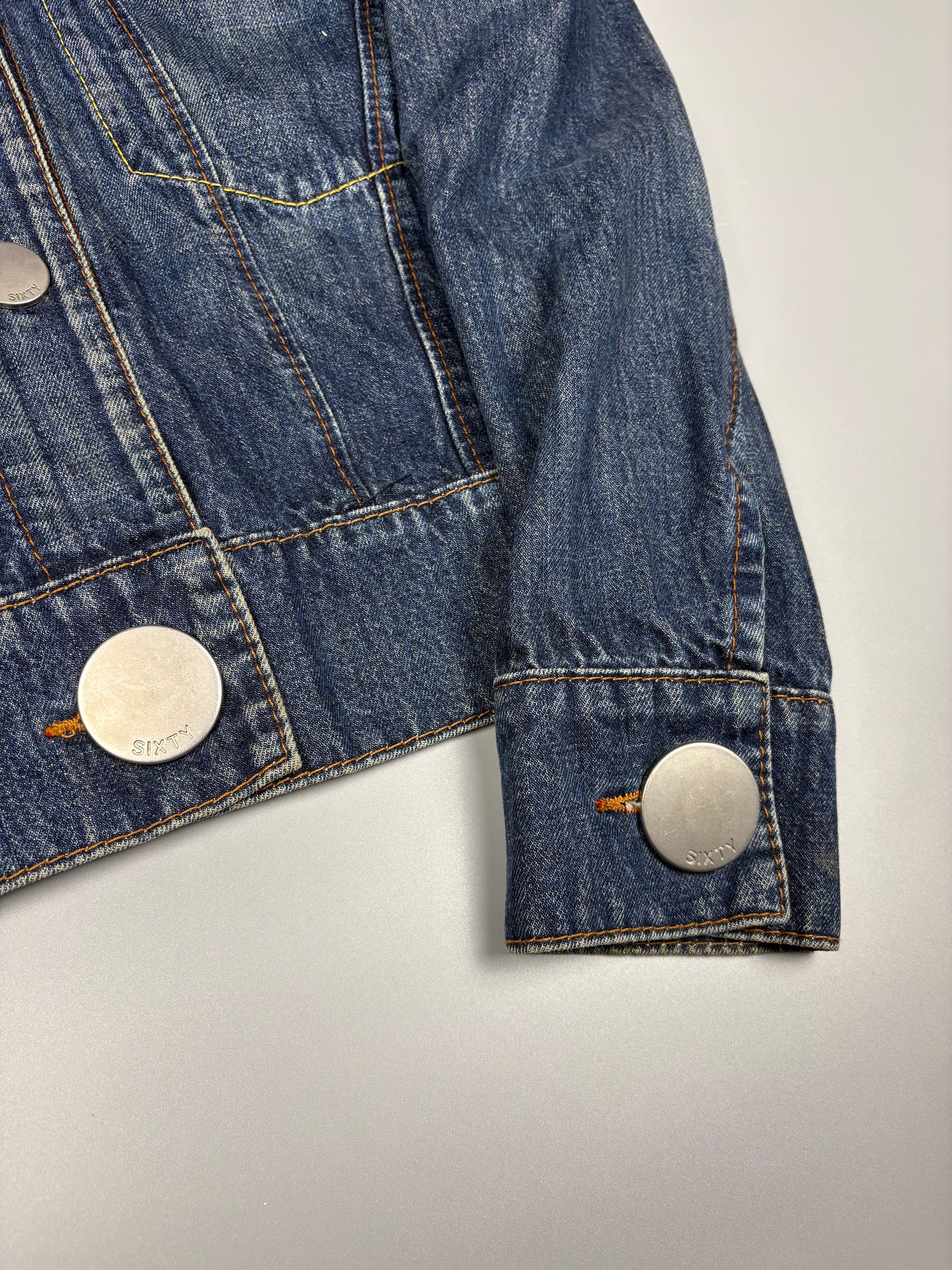 Miss Sixty 2000s Metalic Dark Denim Jacket (women's M)