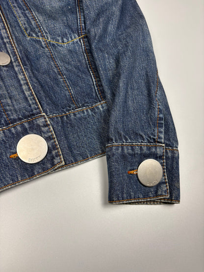 Miss Sixty 2000s Metalic Dark Denim Jacket (women's M)