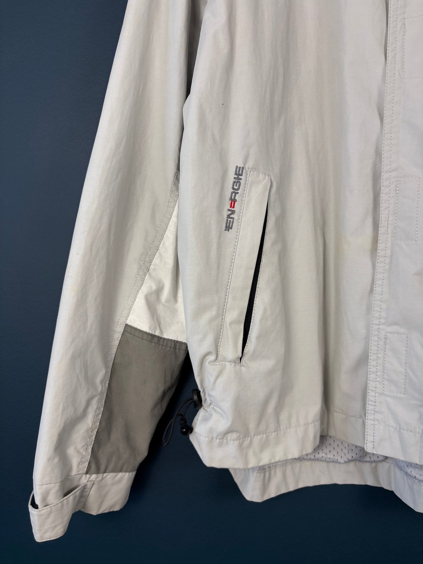 Vintage Energie Off White Two Tone Technical Rain Jacket (L)