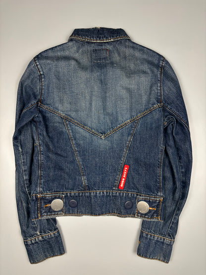 Miss Sixty 2000s Metalic Dark Denim Jacket (women's M)