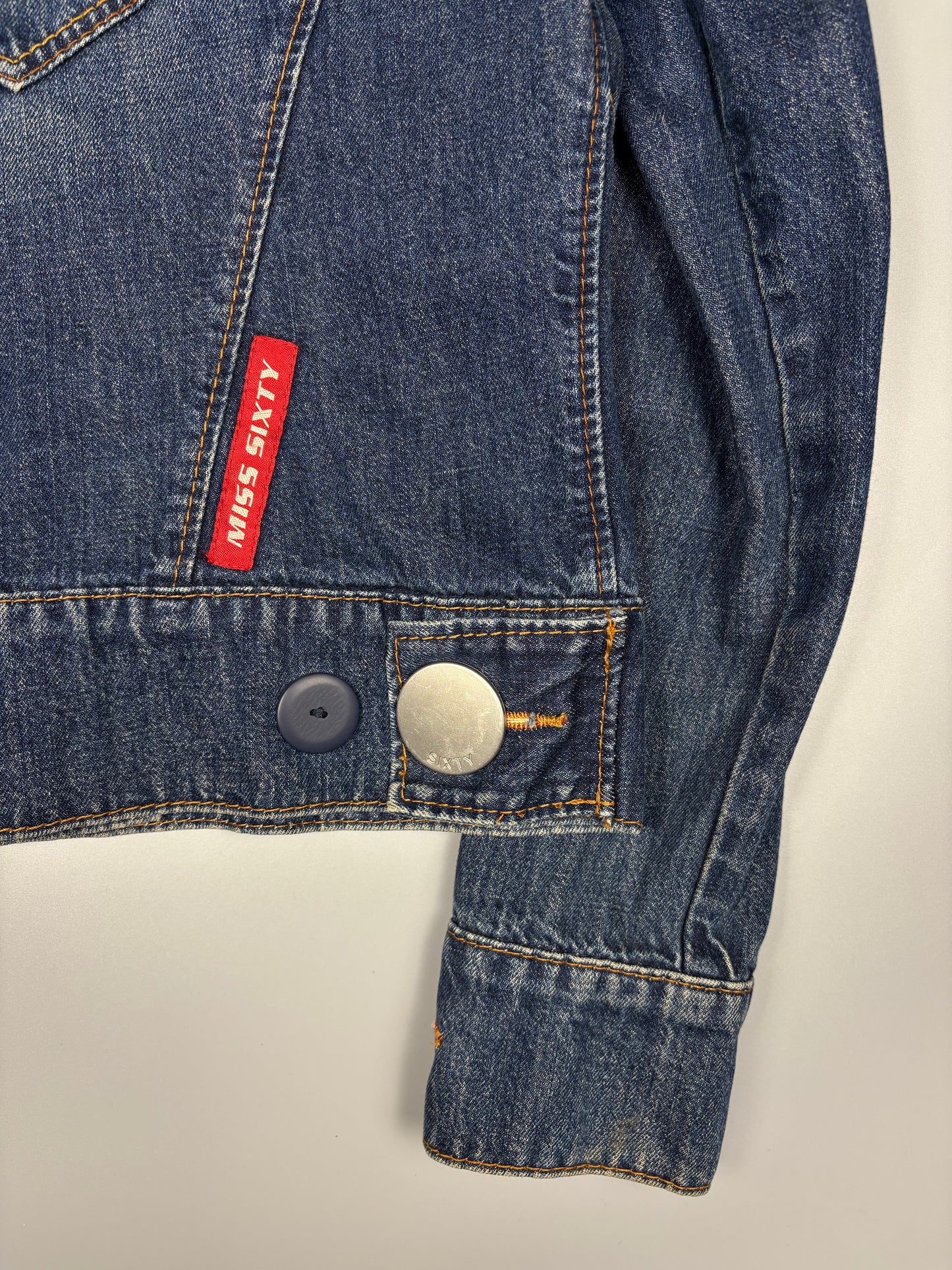 Miss Sixty 2000s Metalic Dark Denim Jacket (women's M)